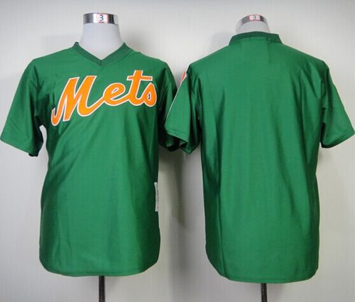 Mitchell And Ness Mets Blank Green Throwback Stitched MLB Jersey - Click Image to Close